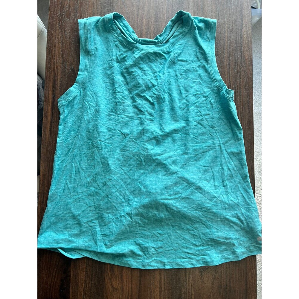 Layer8 Green Athletic Tank With Ruched Back - Large